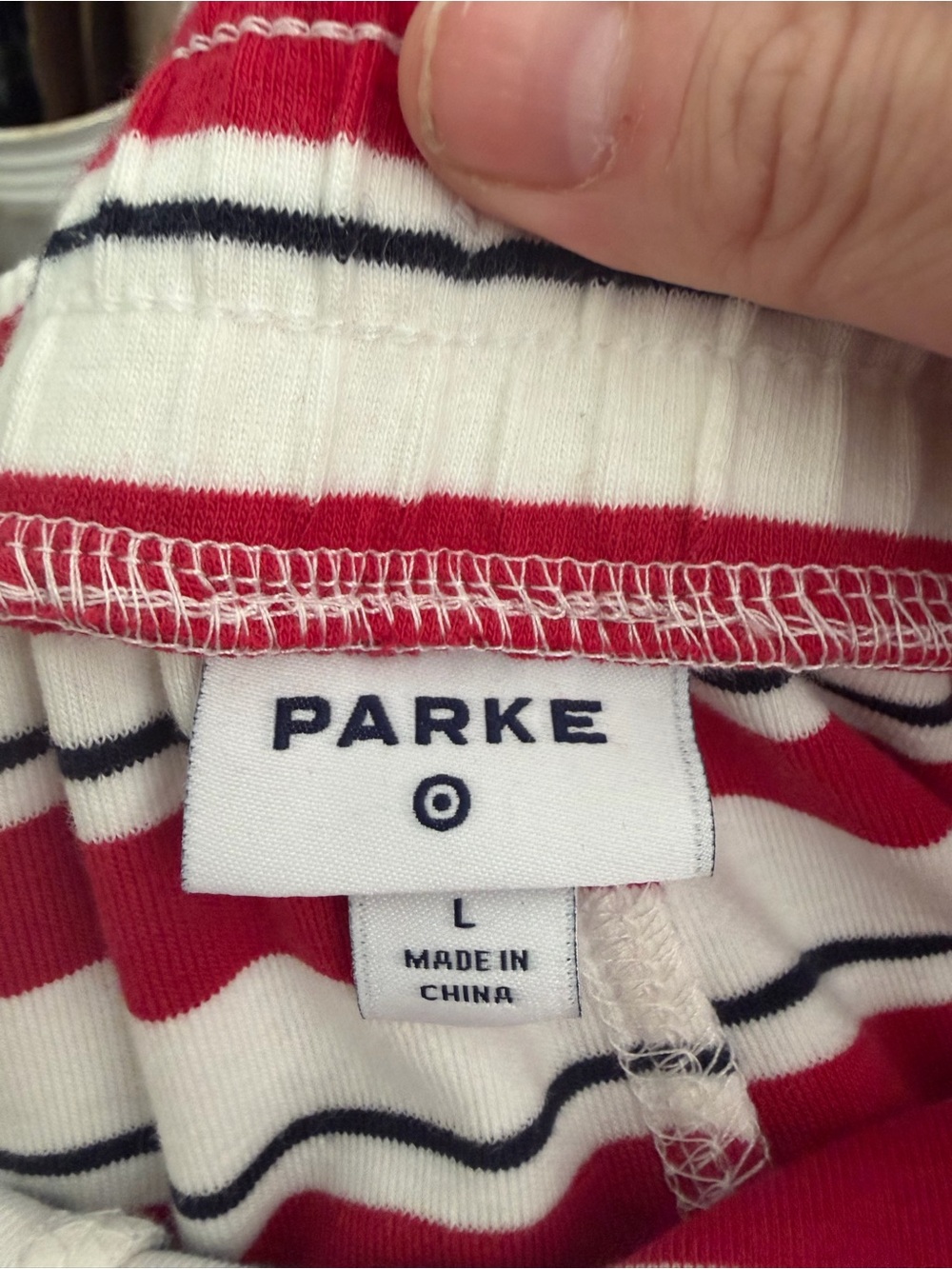 Parker Red and White Striped Drawstring Shorts - Picture 4 of 4